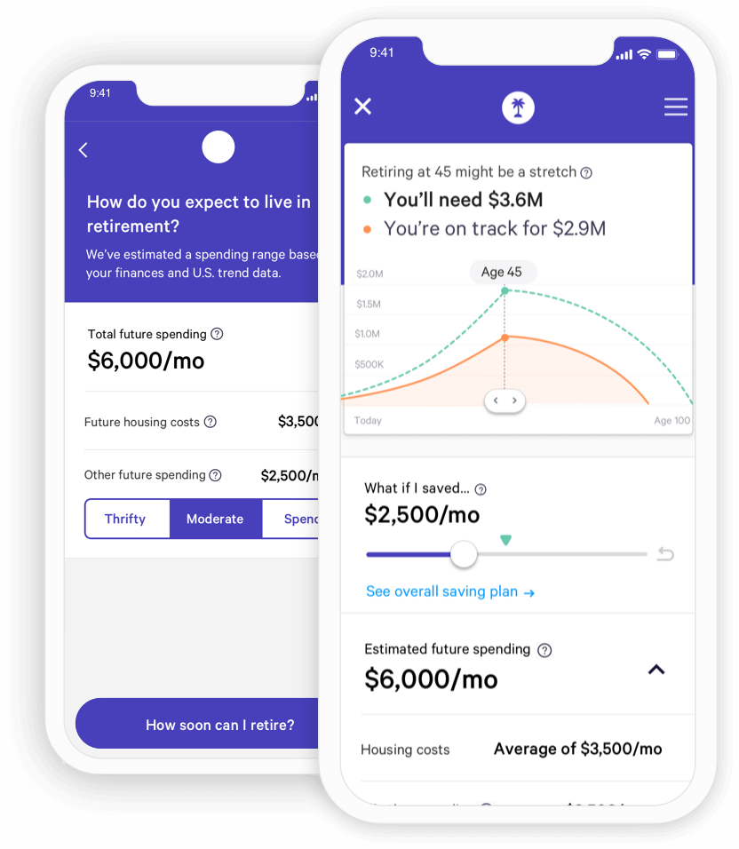 Wealthfront app retirement age calculator